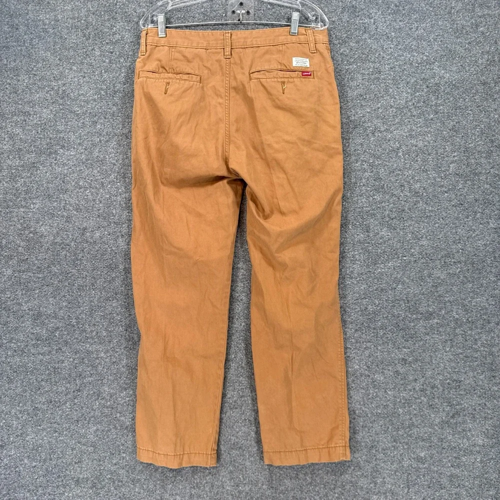 Levis XX Chino Pants Mens 32x27 Brown Straight Leg Twill Casual Trousers Work
